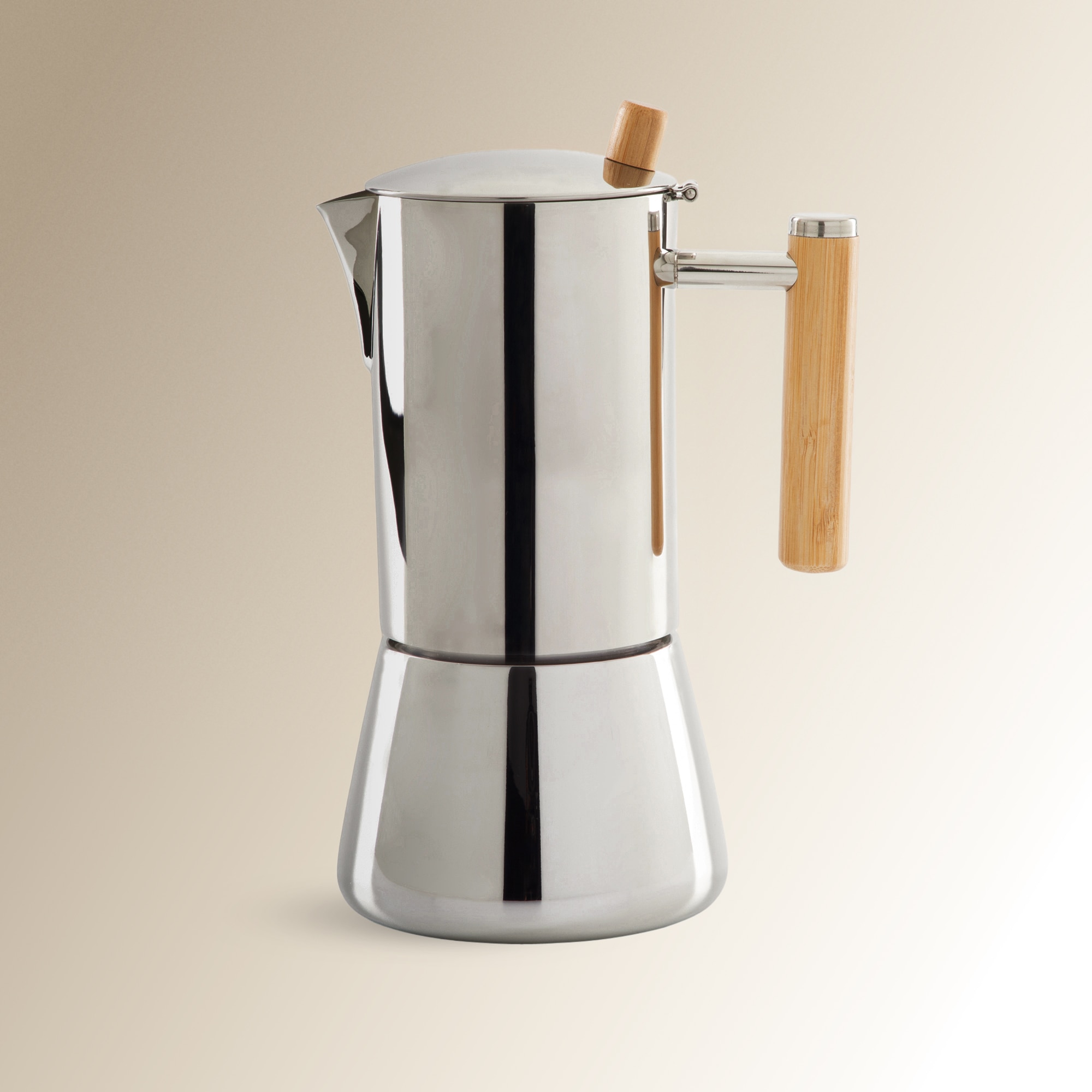 El Corte Inglés - Cafetera de acero inoxidable con bambú El Corte Inglés.