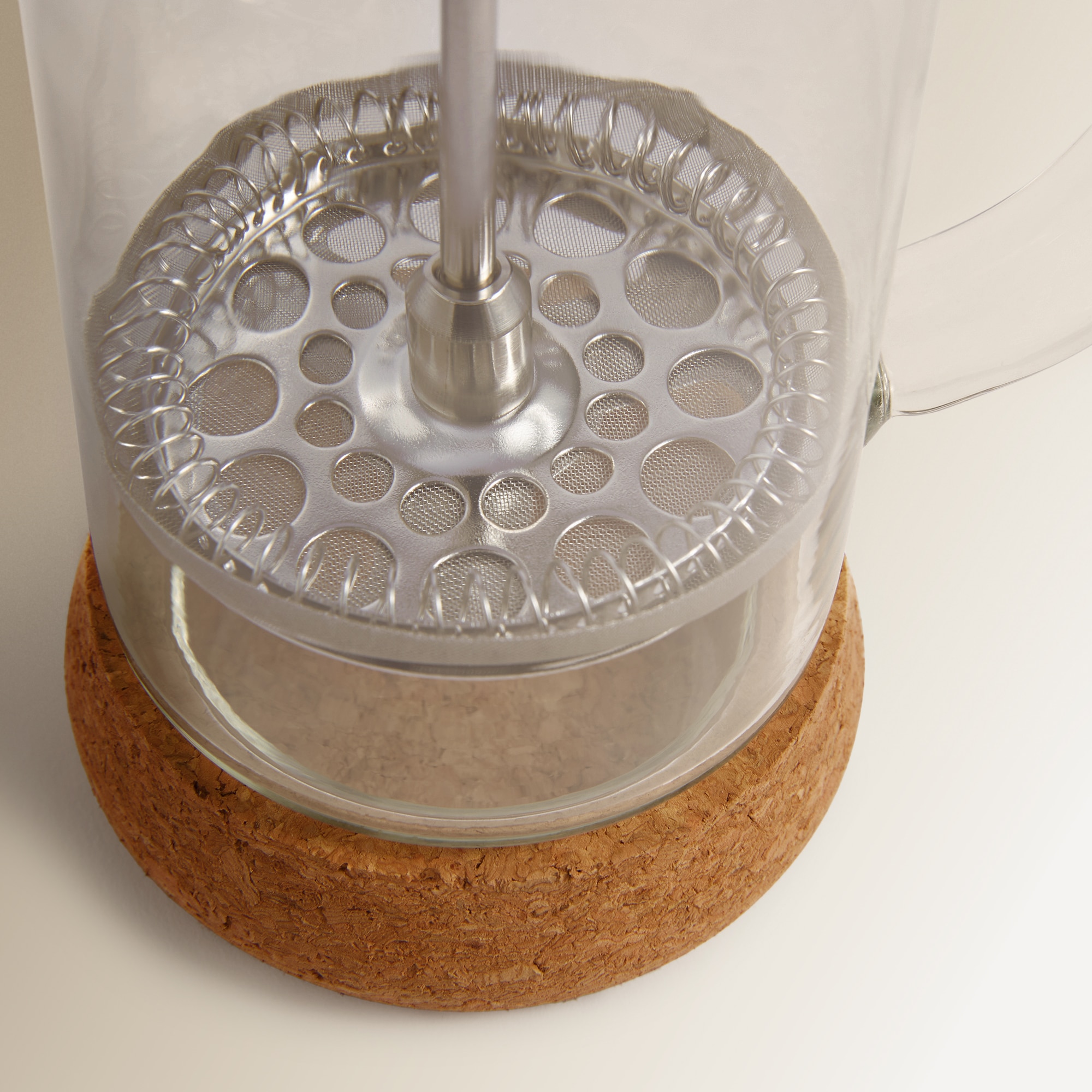 Cafeteira de êmbolo com base de cortiça Transparente-2
