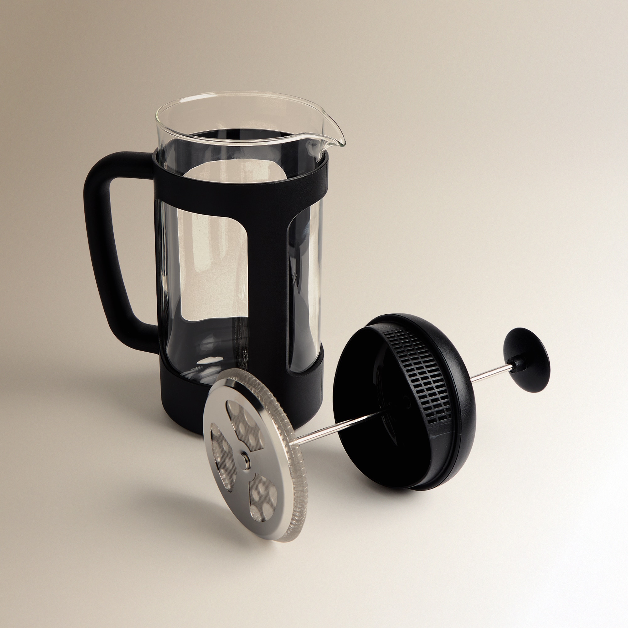 Imagen 3 de Cafetera de émbolo de plástico - Negro 350 ml Negro