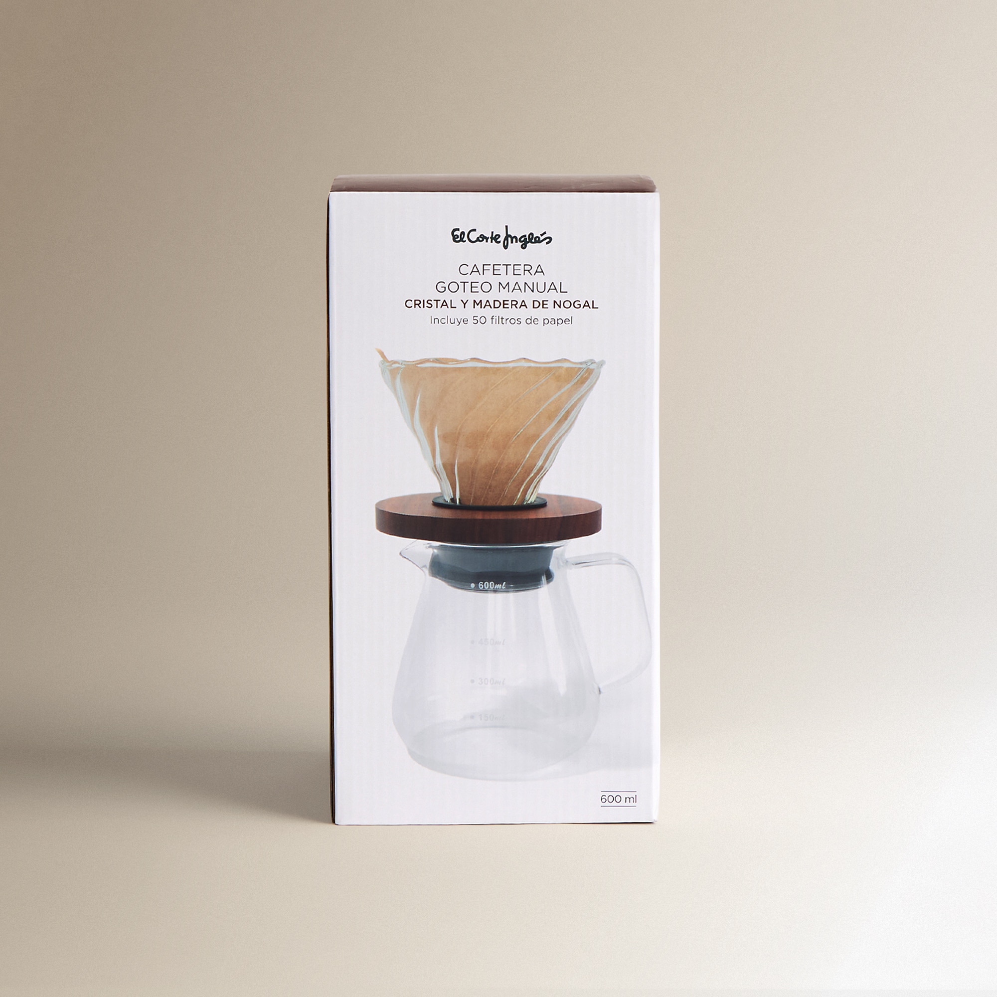 Cafeteira de filtro (gotejamento) em nogueira + 50 filtros Natural-5