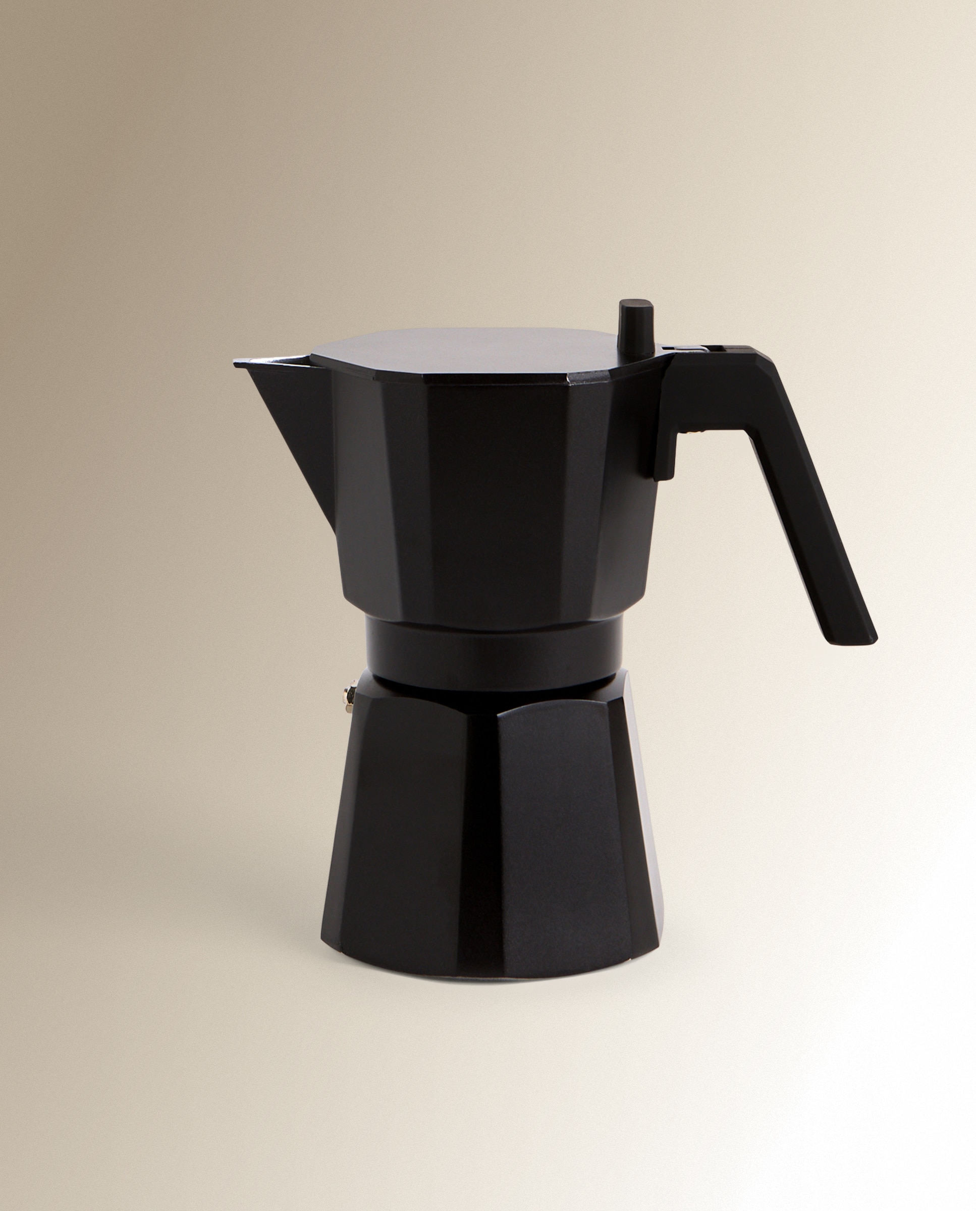 Cafetera italiana de aluminio Facetada - Negro 6 Tazas Negro-1