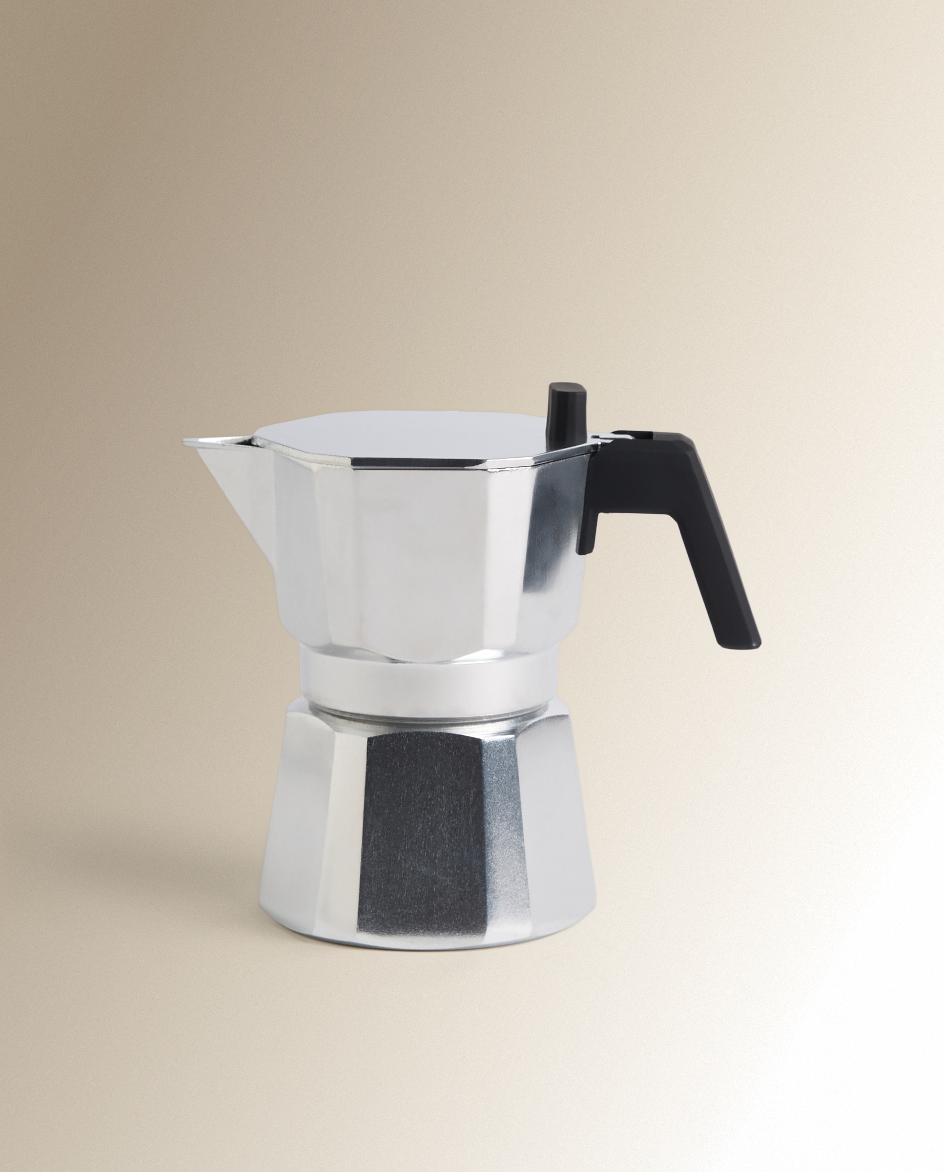 Cafetera italiana de aluminio Facetada - Gris 3 Tazas Gris-1