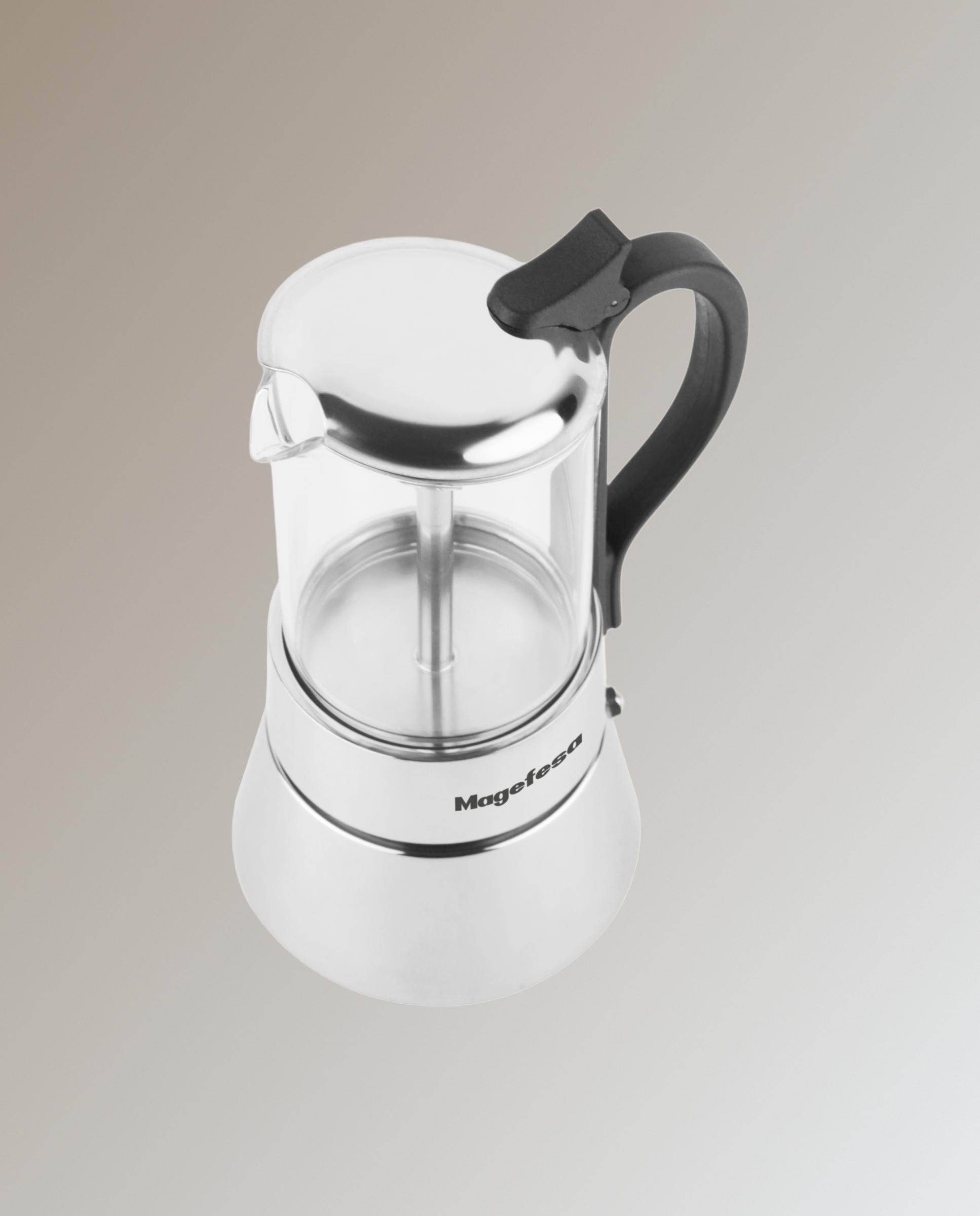 Cafetera de vidrio tenplado y acero inoxidable 4 tzas GUINEA Acero brillo-3