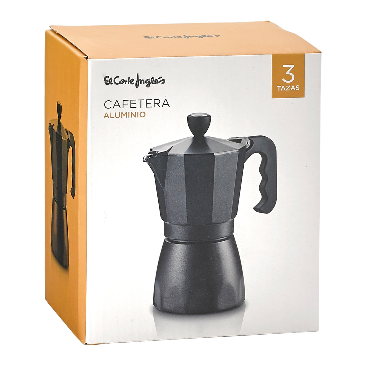 Cafetera italiana de aluminio para vitrocerámica El Corte Inglés Negro-4