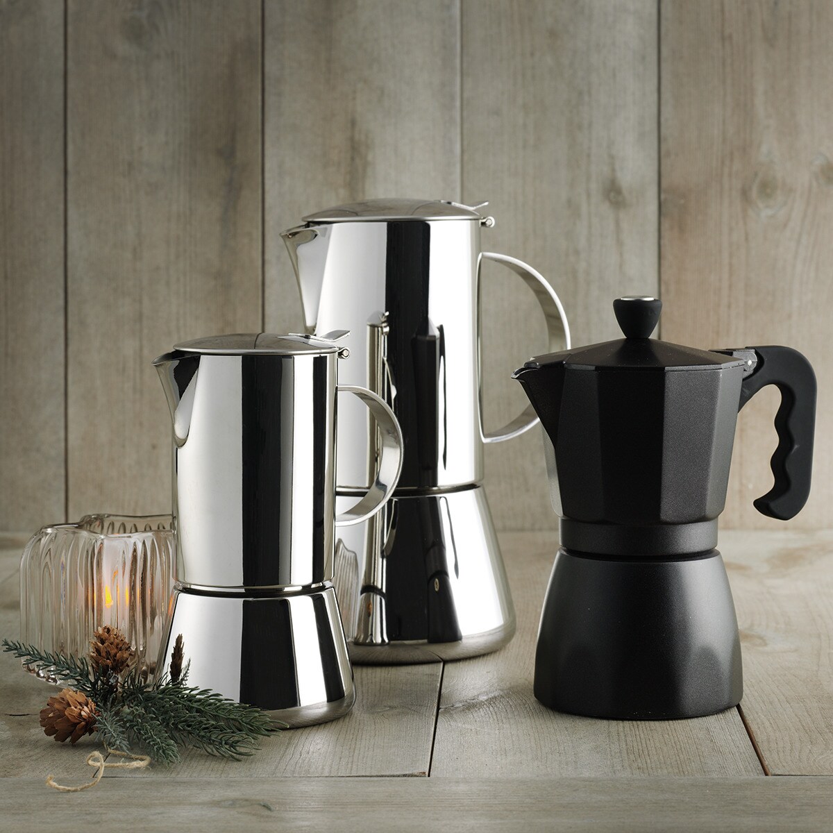 Cafetera italiana de aluminio para vitrocerámica El Corte Inglés Negro-6