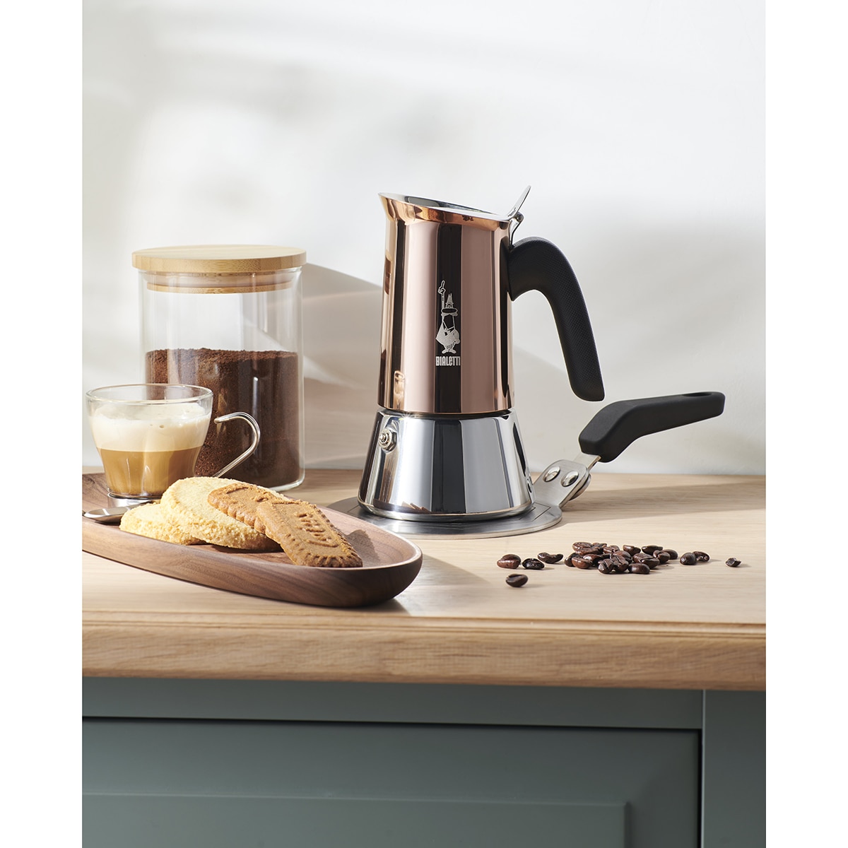 Cafeteira italiana de aço cor de cobre Venus Cobre-5