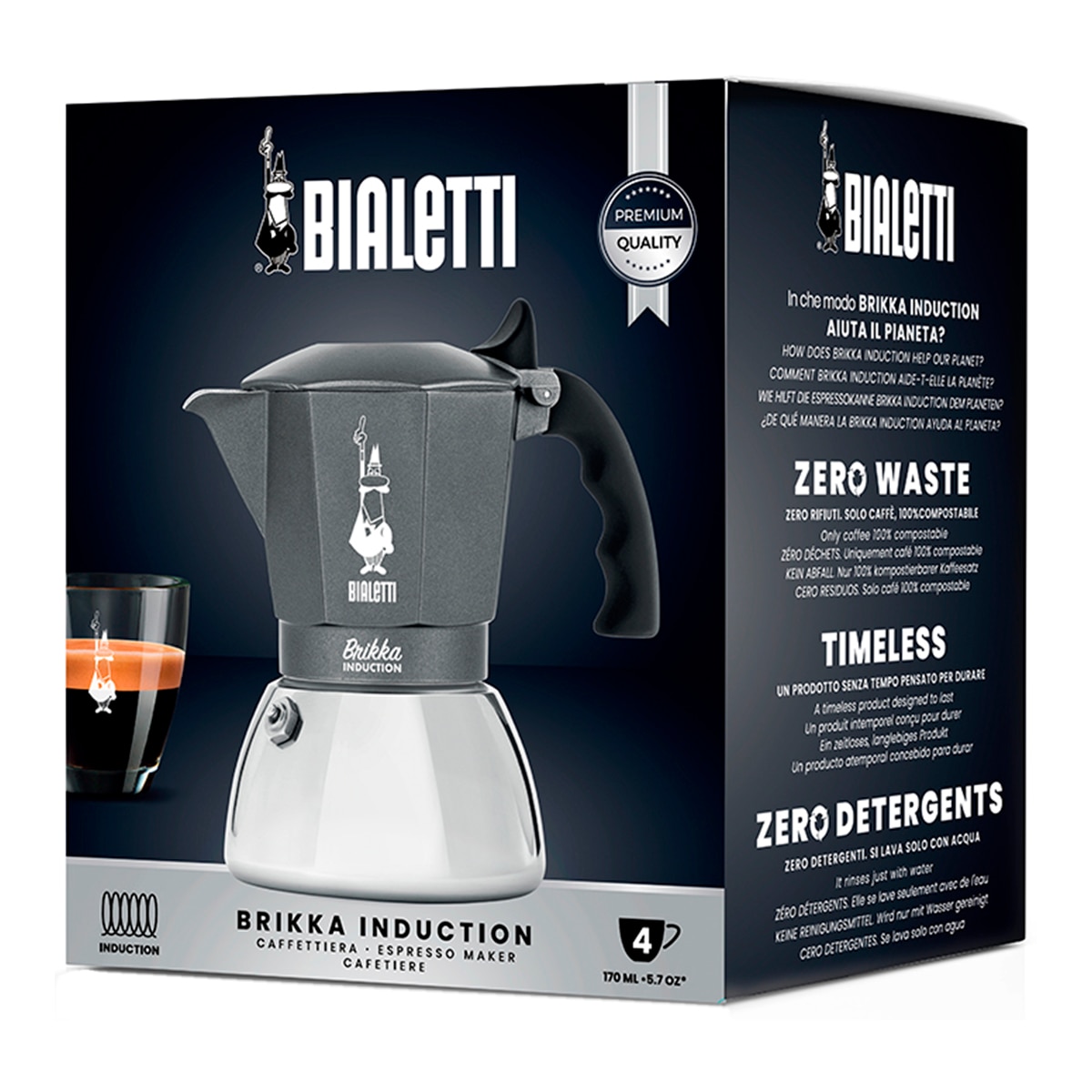 Cafeteira Brikka 4 Chávenas Cinzento-5