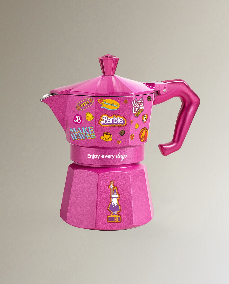 Imagen 0 de Cafetera Moka Express 3 tazas Barbie modelos surtidos Bialetti Rosa