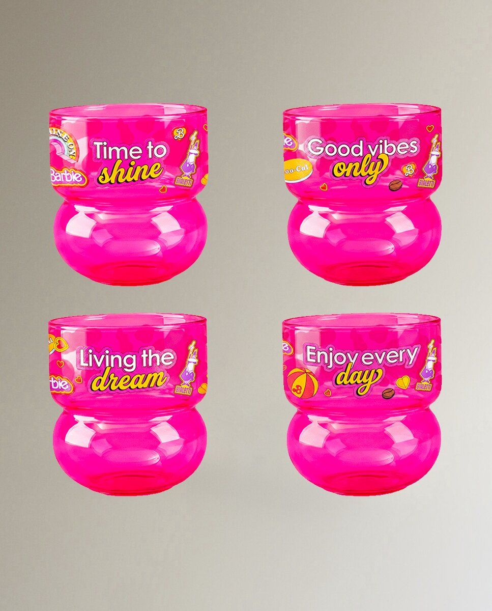 Imagen 0 de Set de 4 tazas cónicas Barbie Bialetti Rosa