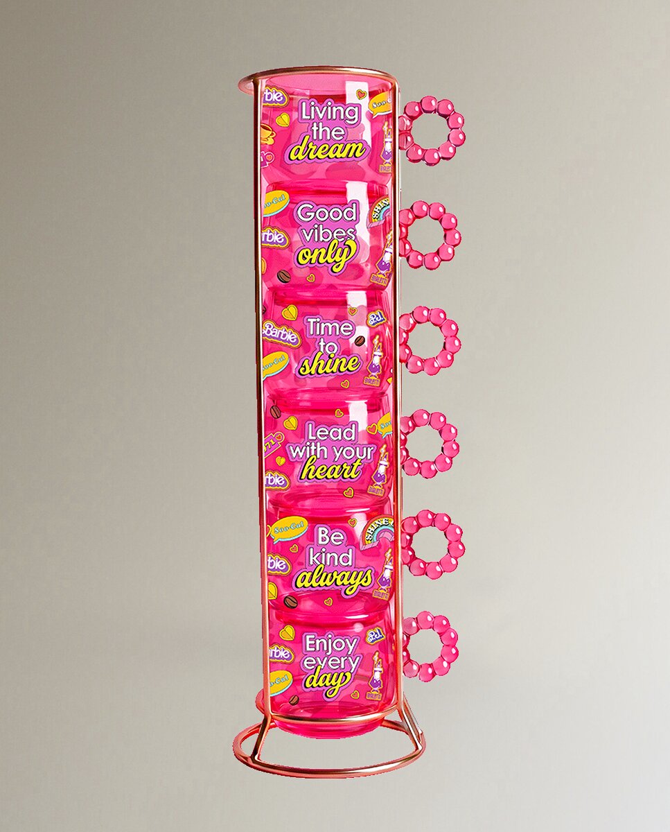 Imagen 0 de Set de 6 tazas de café apilables Barbie Bialetti Rosa