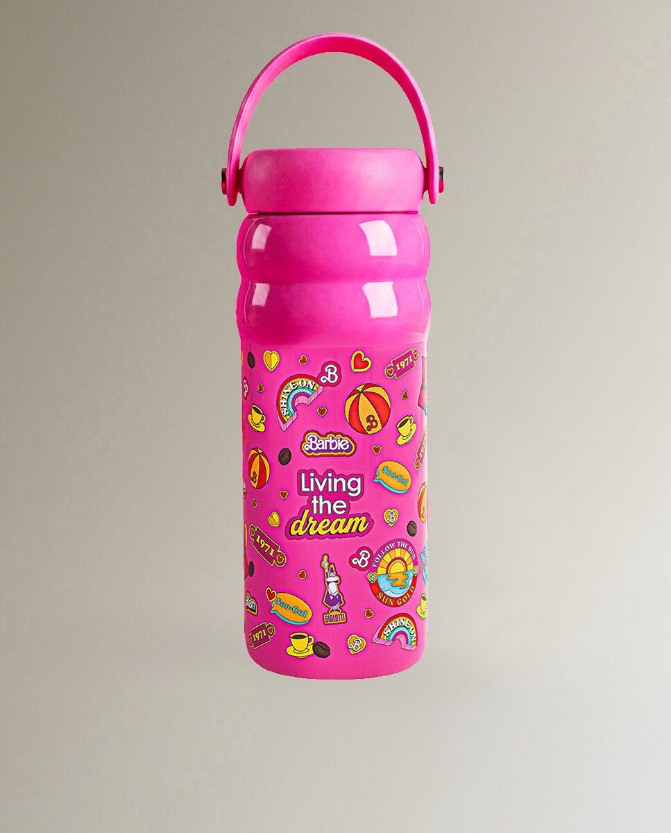 Imagen 0 de Botella con 2 tapas Barbie Bialetti Rosa