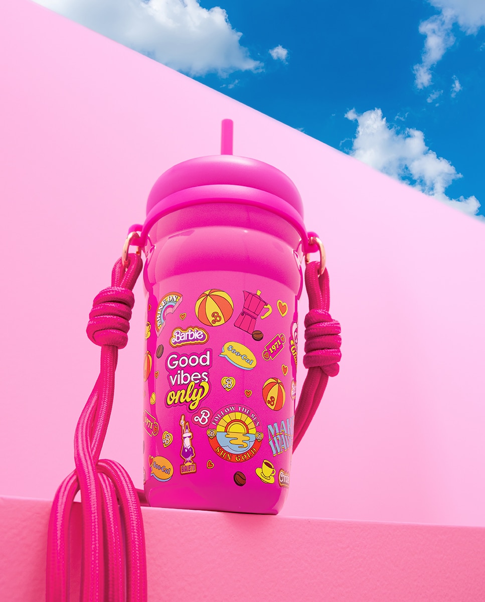 Tumbler con 2 tapas Barbie Bialetti - Rosa Rosa-2