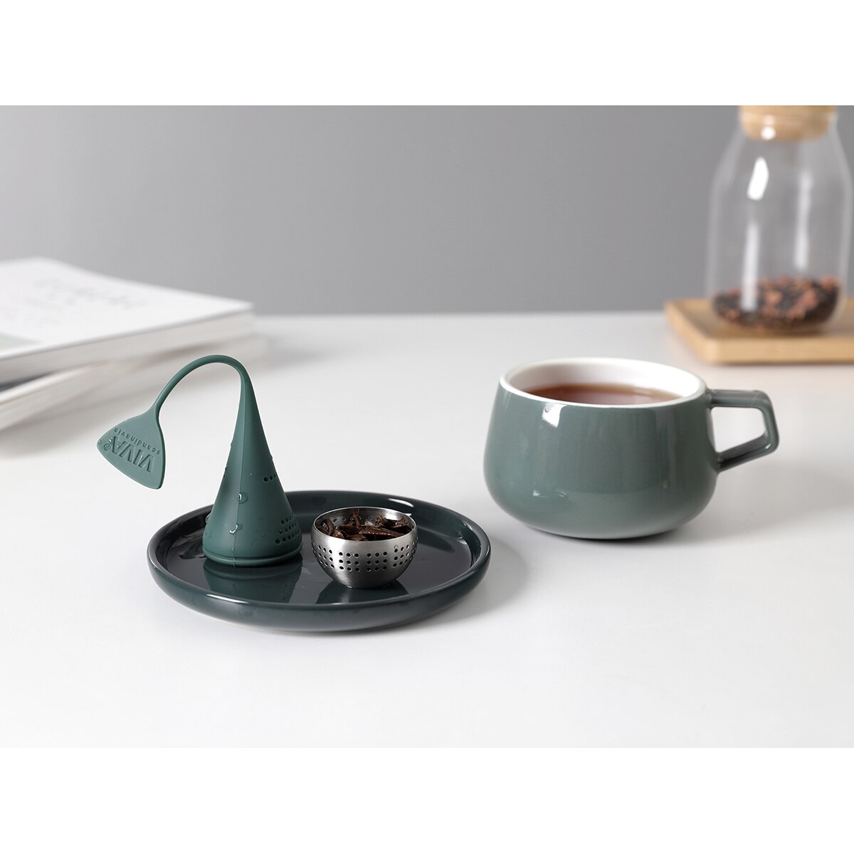 Infusor de Chá Infusion Tea Egg Cinzento-3