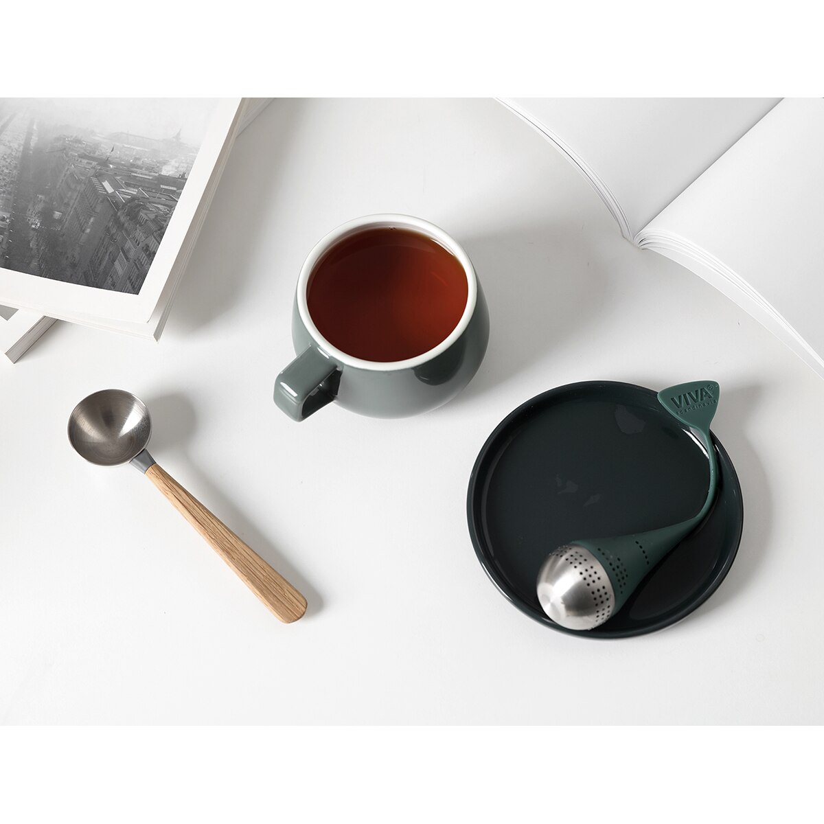 Infusor de Chá Infusion Tea Egg Cinzento-5