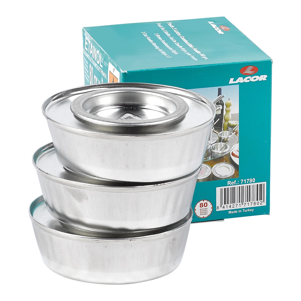 Imagen 0 de Set de 3 latas de combustible para fondue Lacor