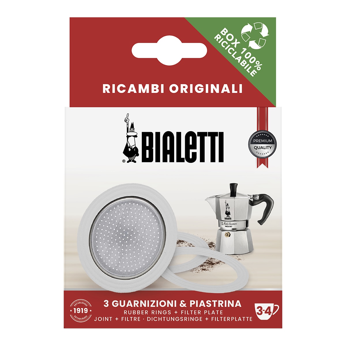 Imagem 0 de Recarga de 3 juntas + 1 filtro para cafeteiras Moka Express