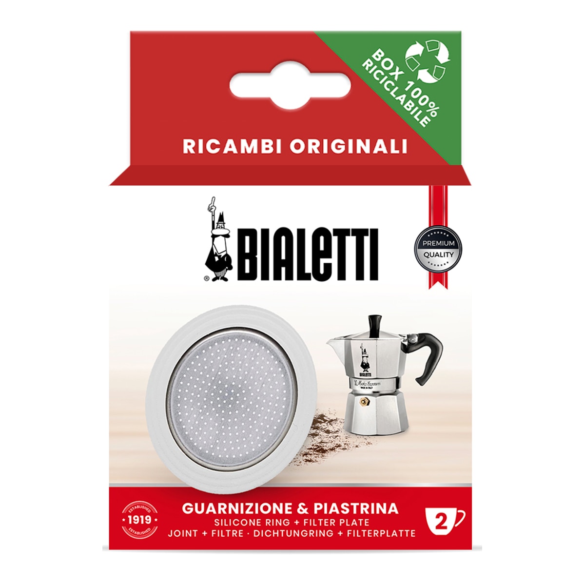 Junta de Silicone + Filtro para 2 Chávenas para Cafeteiras Mini Express Indução Branco-2