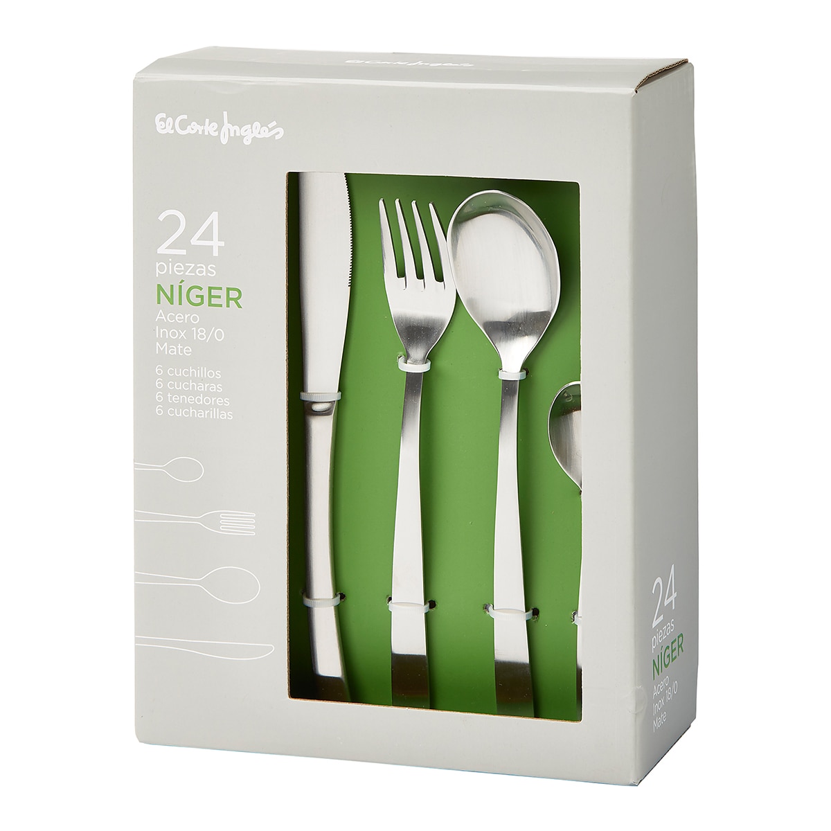 Cubertería de 24 piezas Niger Acero-2