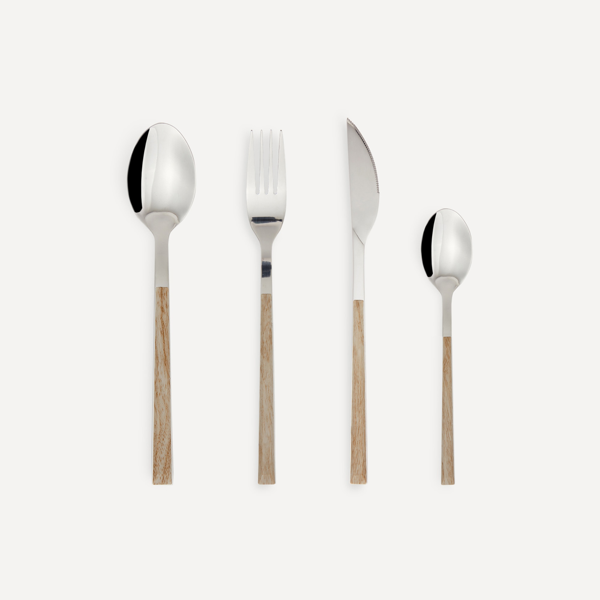 Cubertería 24 piezas Estela Basic El Corte Inglés Natural-1