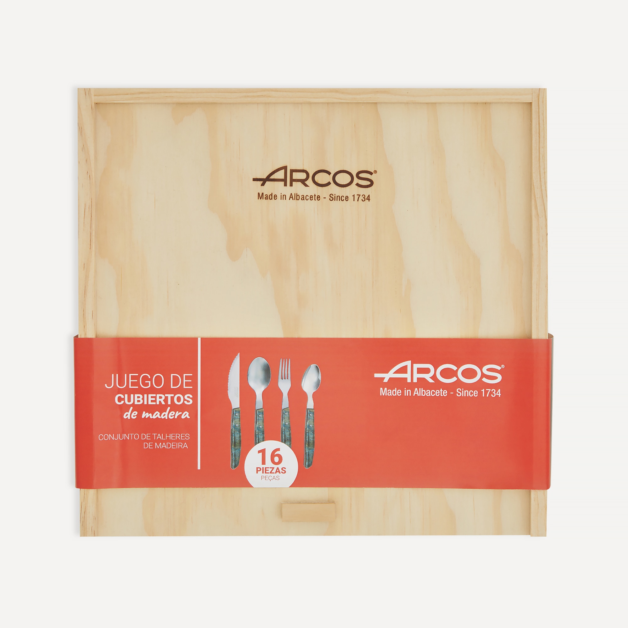 Faqueiro de 16 Peças com Estojo Arcos Castanho-7