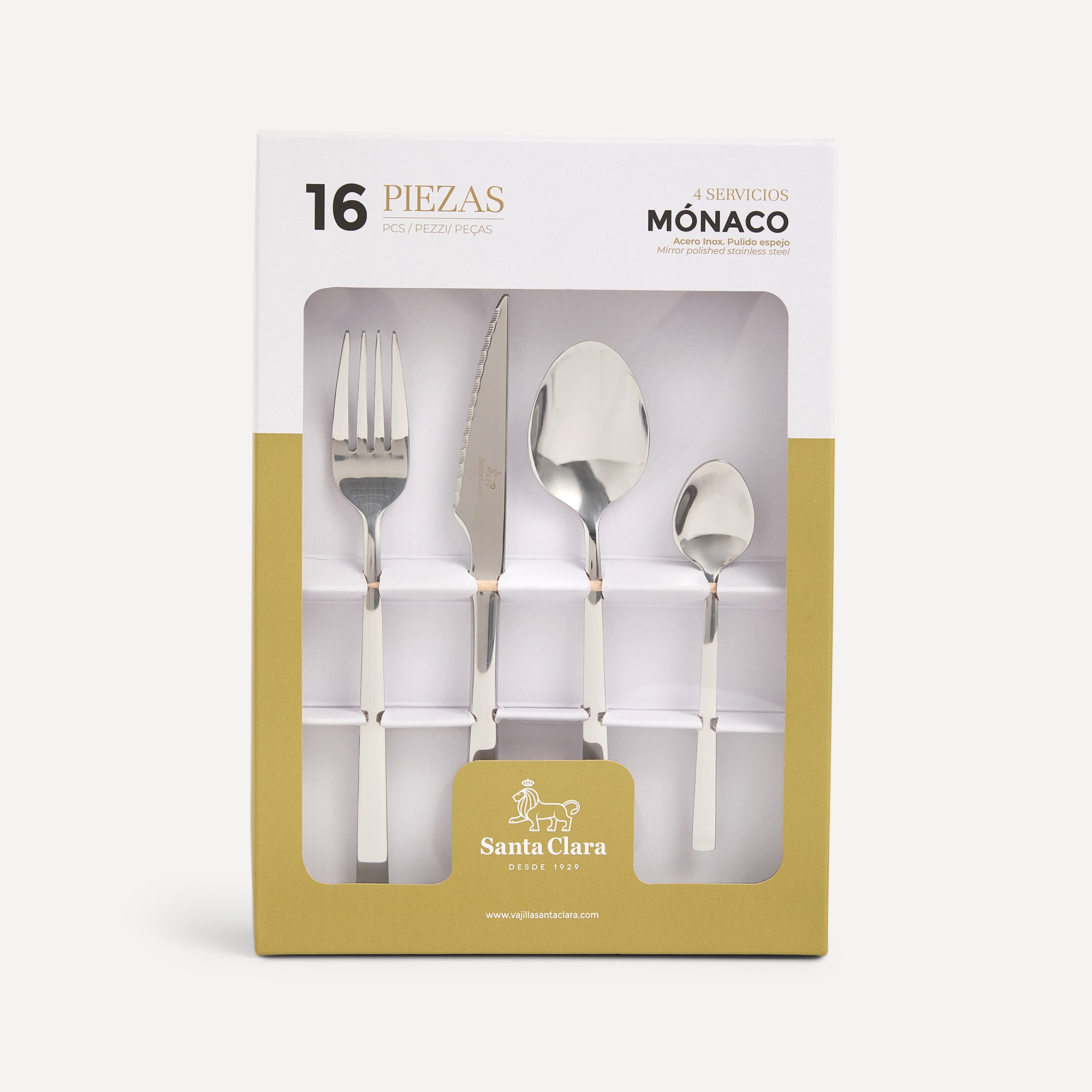 Cubertería de 16 piezas Mónaco Santa Clara Acero-6