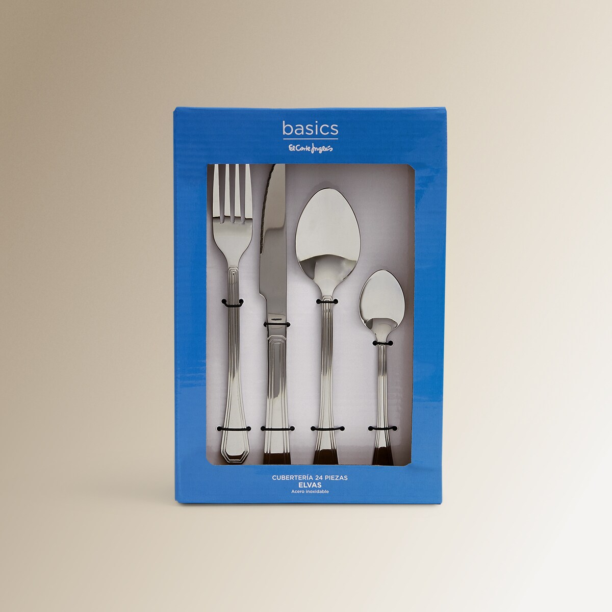 Cubertería de 24 piezas Elvas Basics El Corte Inglés Acero-7