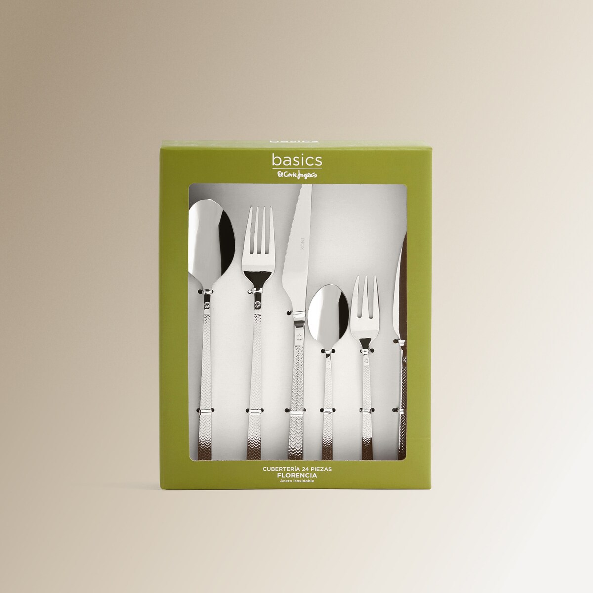 Cubertería de 24 piezas Florencia Basics El Corte Inglés Acero-9