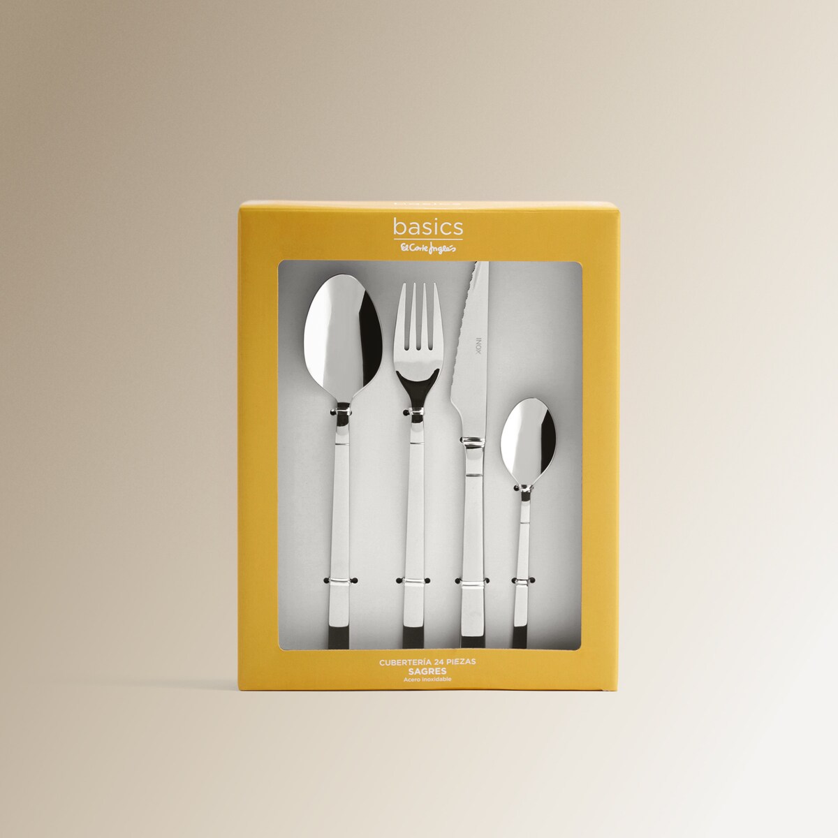 Cubertería de 24 piezas Sagres Basics El Corte Inglés Acero-7