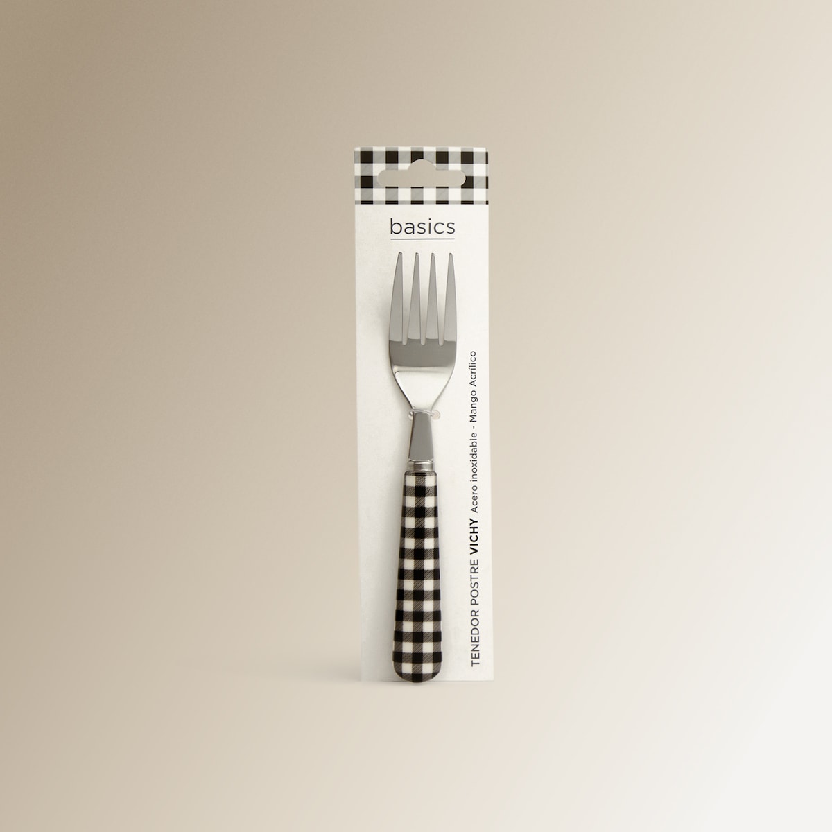 Tenedor de postre Brunch Basics El Corte Inglés Negro-4