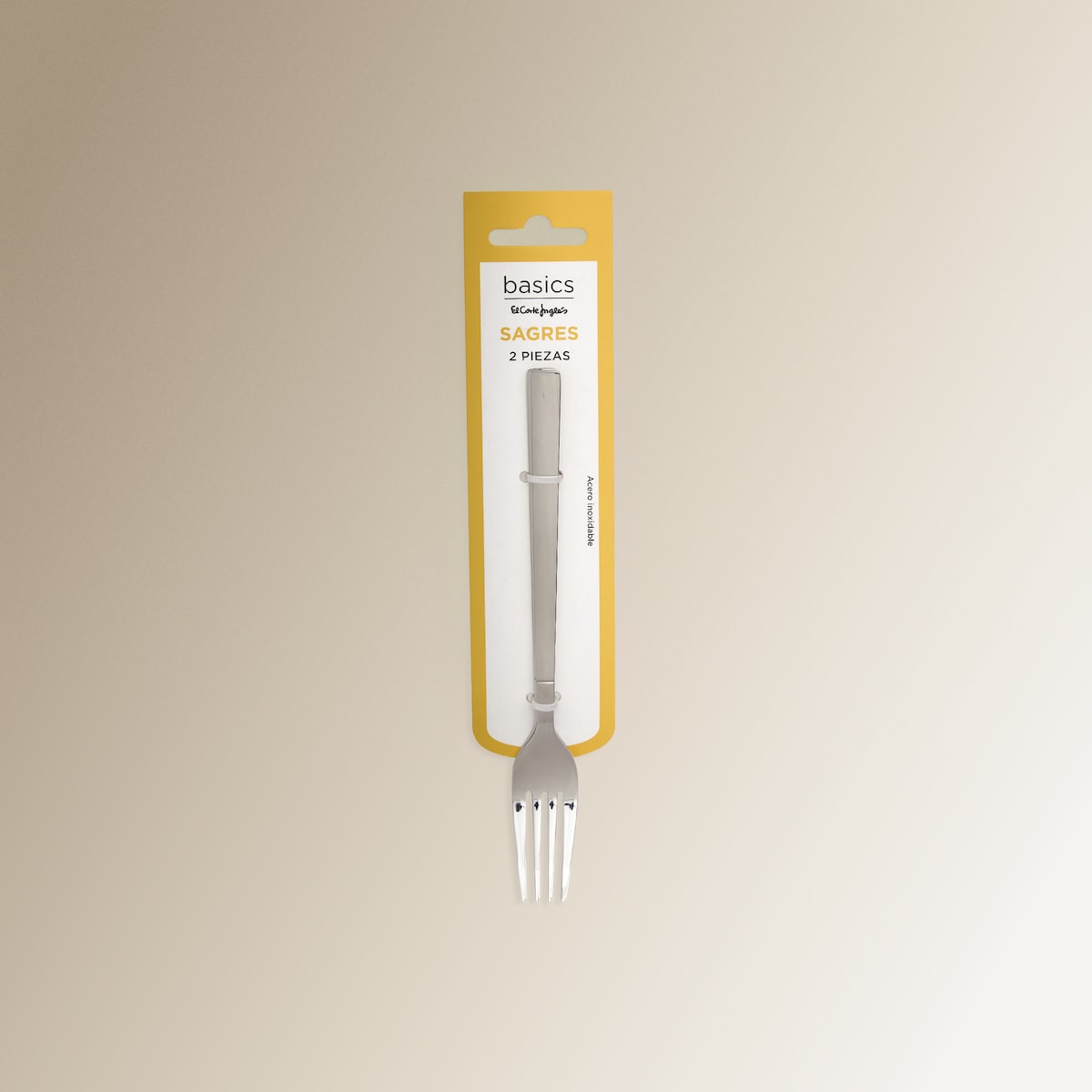 Pack de 2 tenedores de mesa Sagres Basics El Corte Inglés Acero-3
