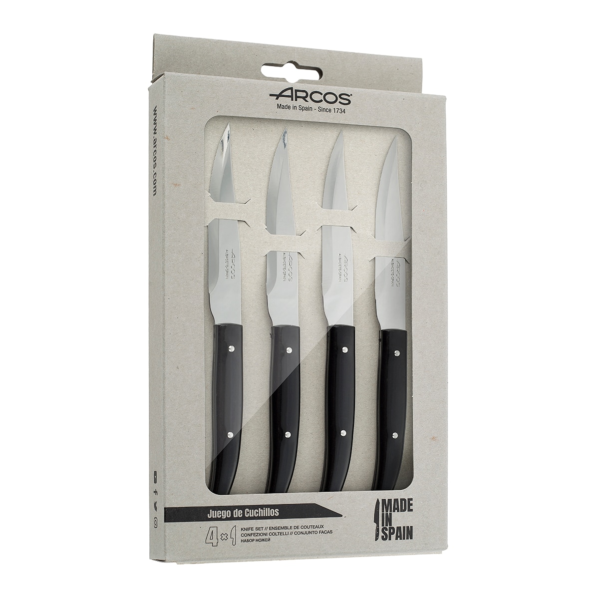 Imagen 0 de Set de 4 cuchillos chuleteros Steak Basics Arcos