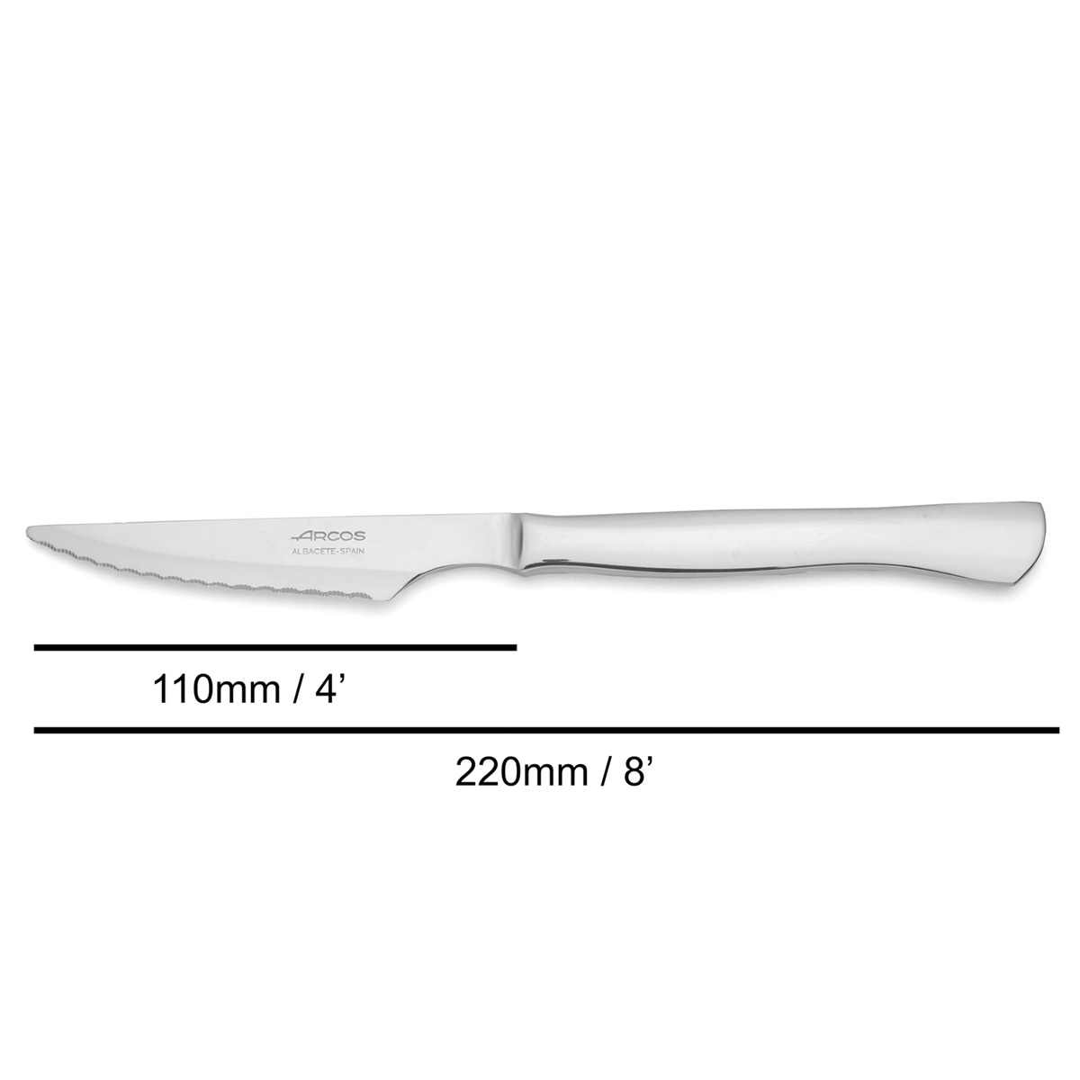 Cuchillo chuletero Monoblock Perlado Arcos Acero-3