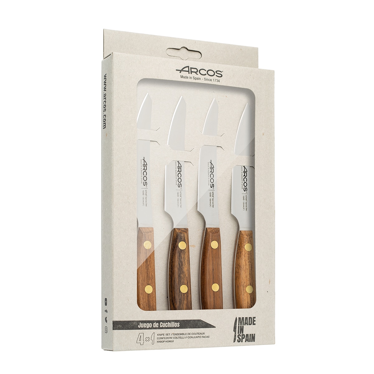 Conjunto de 4 Facas de Carne Nórdika Castanho-8