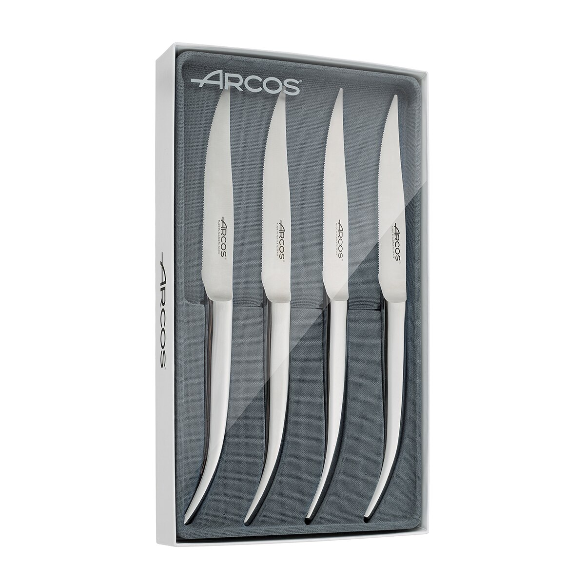 Conjunto de 4 Facas de Carne Monoblock Navaja Metálico-2