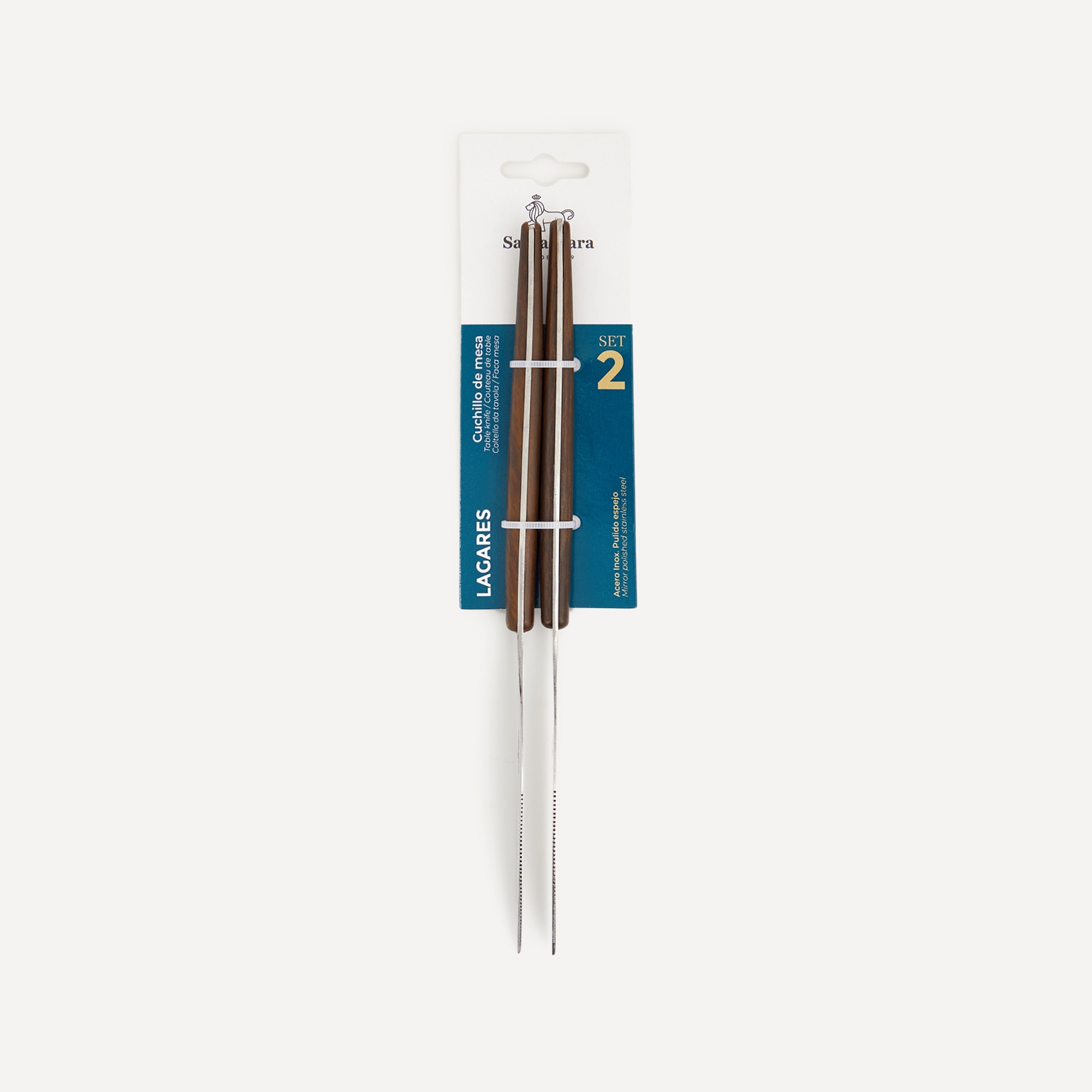 Set de 2 cuchillos de mesa Lagares Santa Clara Acero-4