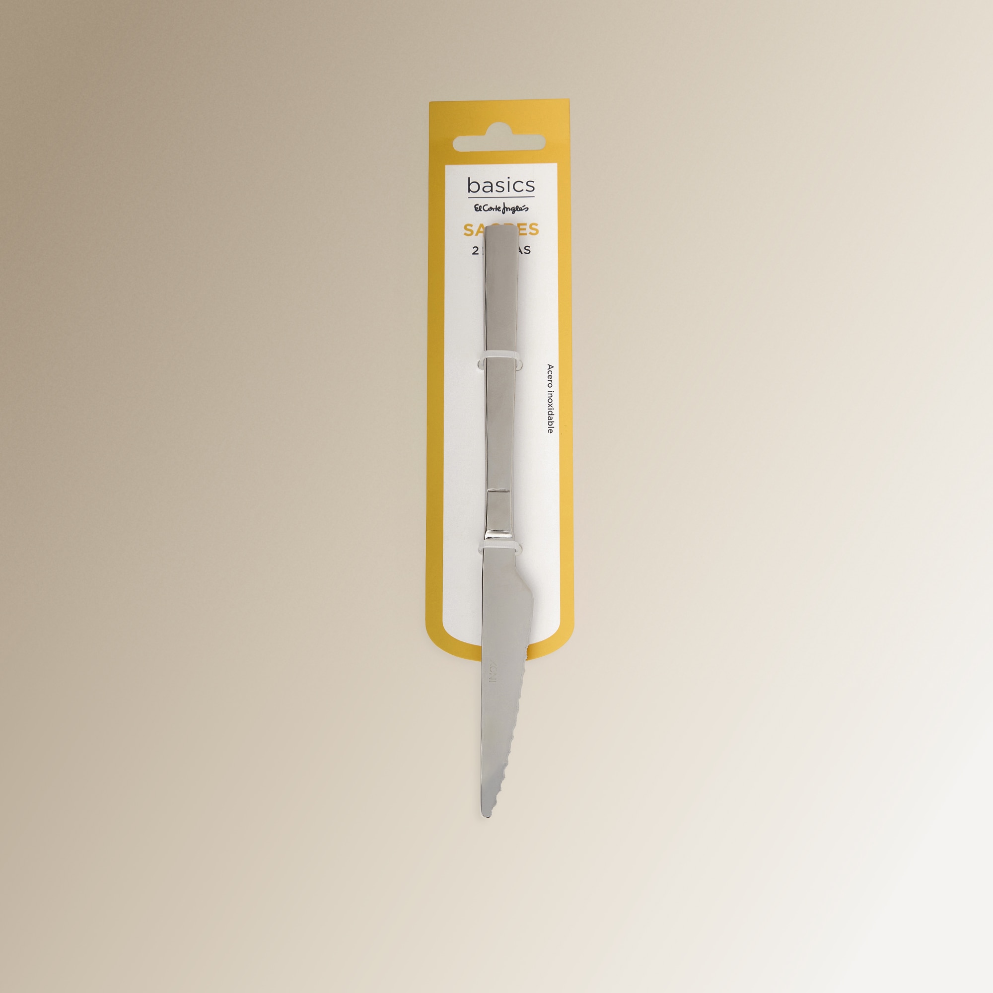 Pack de 2 cuchillos de carne Sagres Basics El Corte Inglés Acero-3