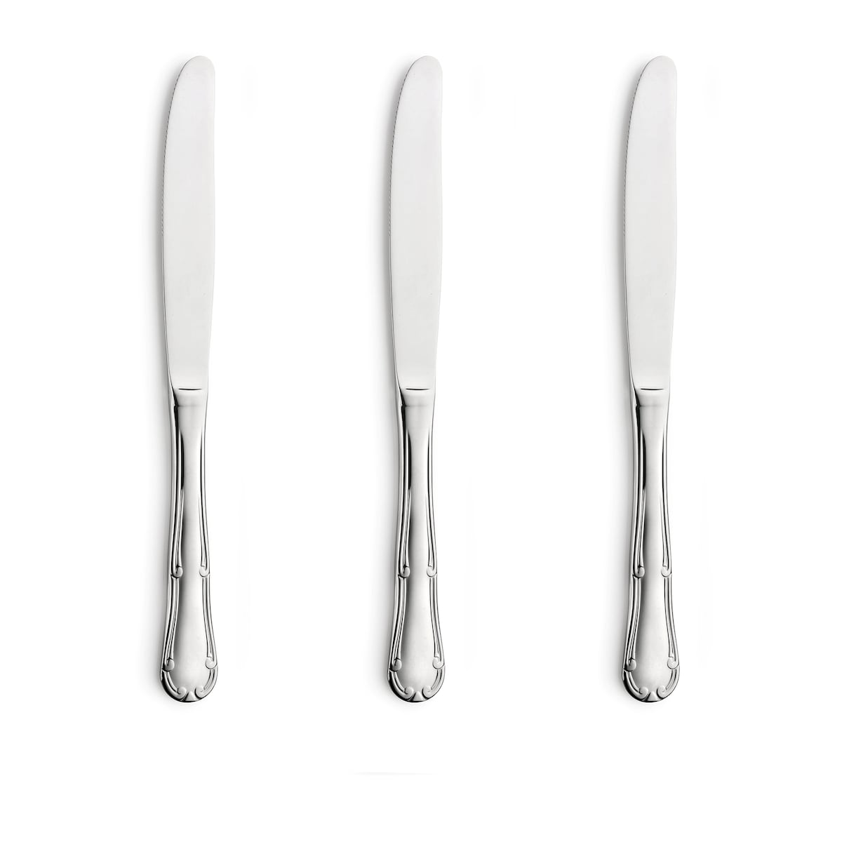 Set 3 cuchillos de mesa de acero inoxidable Regina Monix Acero-1