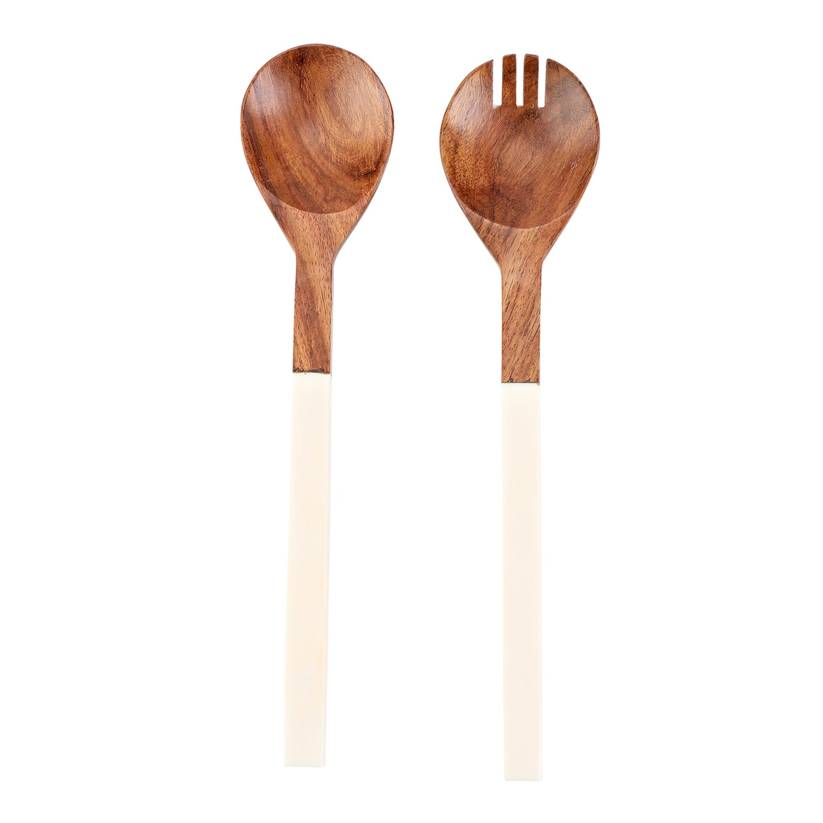 Conjunto para servir saladas Madeira Branco-1