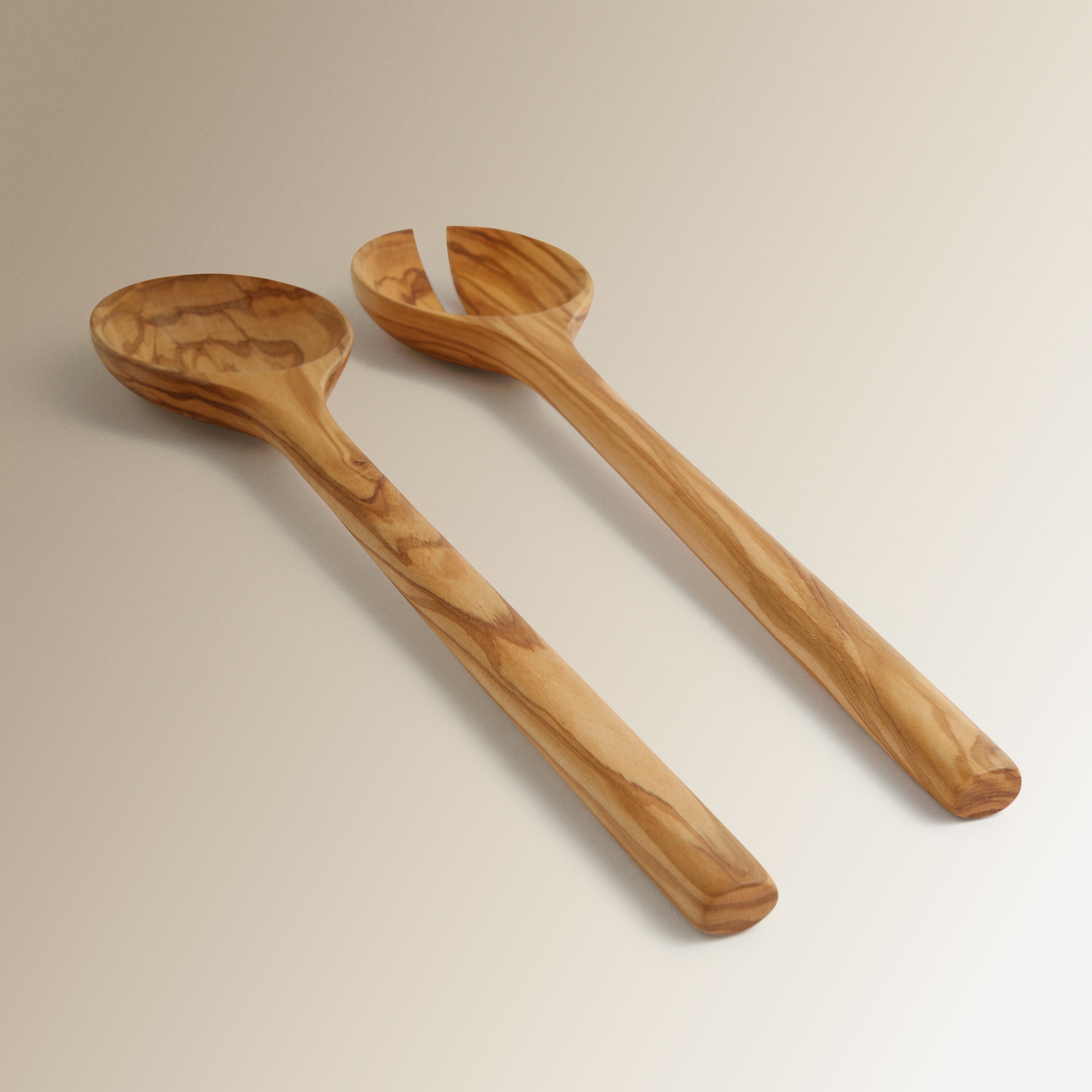 Conjunto de madeira para servir saladas Alaior Castanho-4