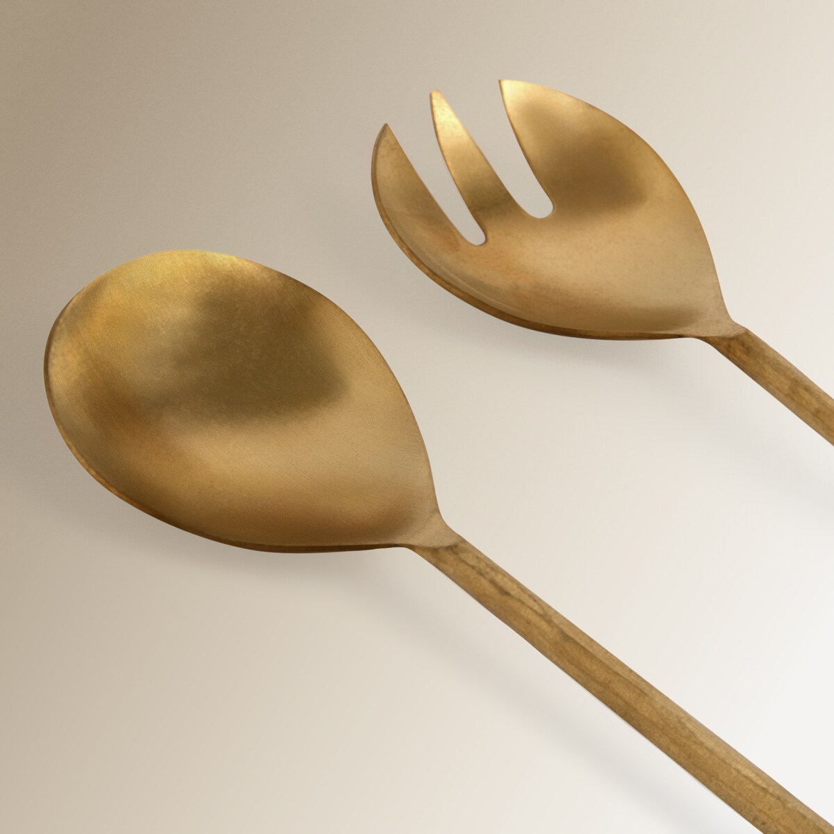 Conjunto para Servir Saladas de Aço Inoxidável Adria - Dourado Ouro-2