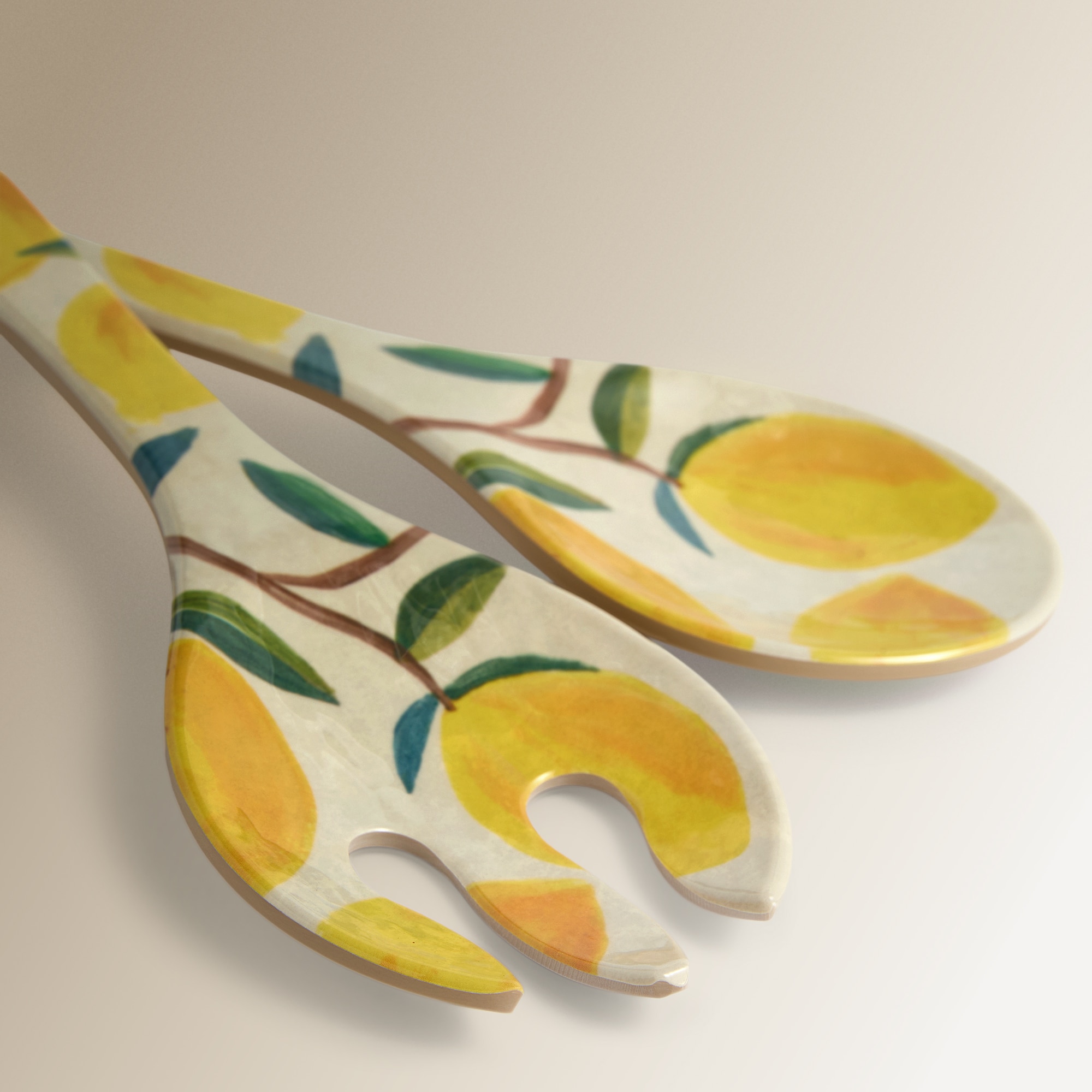 Conjunto para Servir Saladas de Melamina Catania Amarelo-2