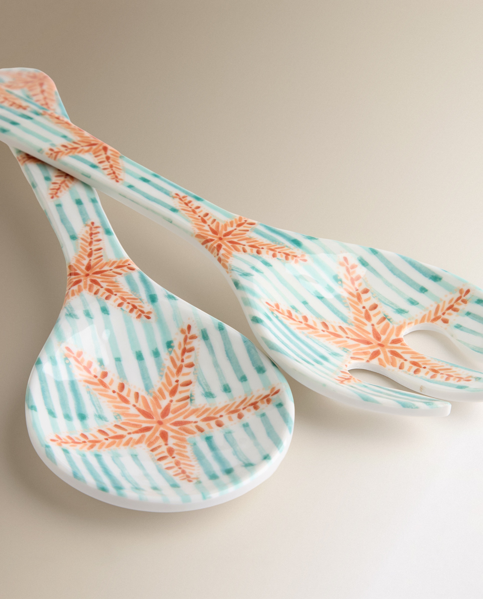 Conjunto para servir saladas de melamina Arrecife Multicolor-2