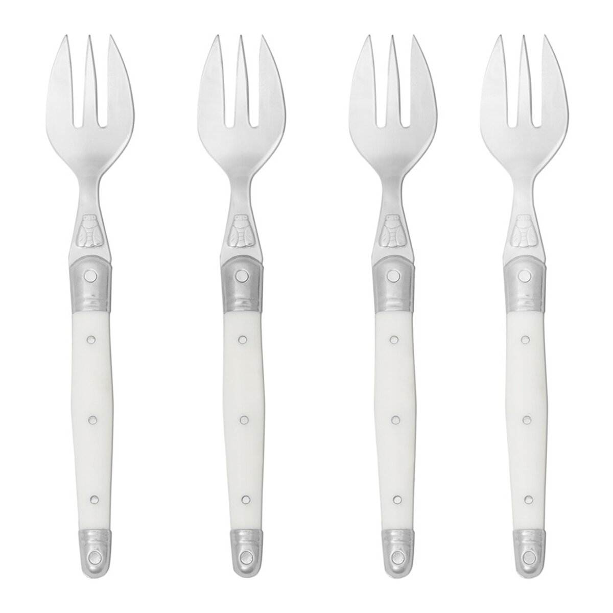 Conjunto de 4 garfos de sobremesa Lyon Jean Dubost Laguiole Branco-2