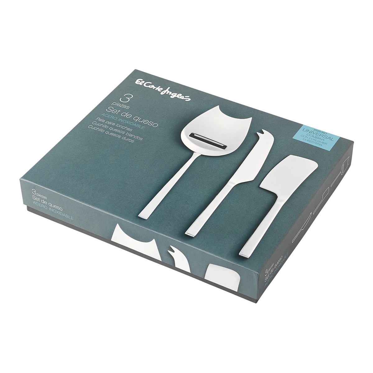 Conjunto de 3 facas para queijo Universal El Corte Inglés Aço-4