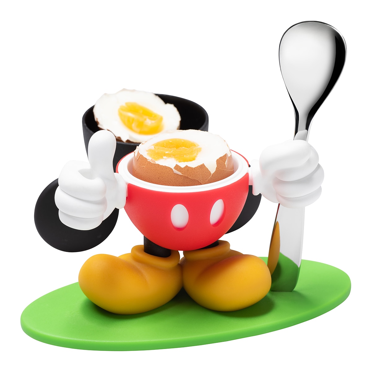 Caixa de ovos com colher infantil Mickey WMF Aço-3