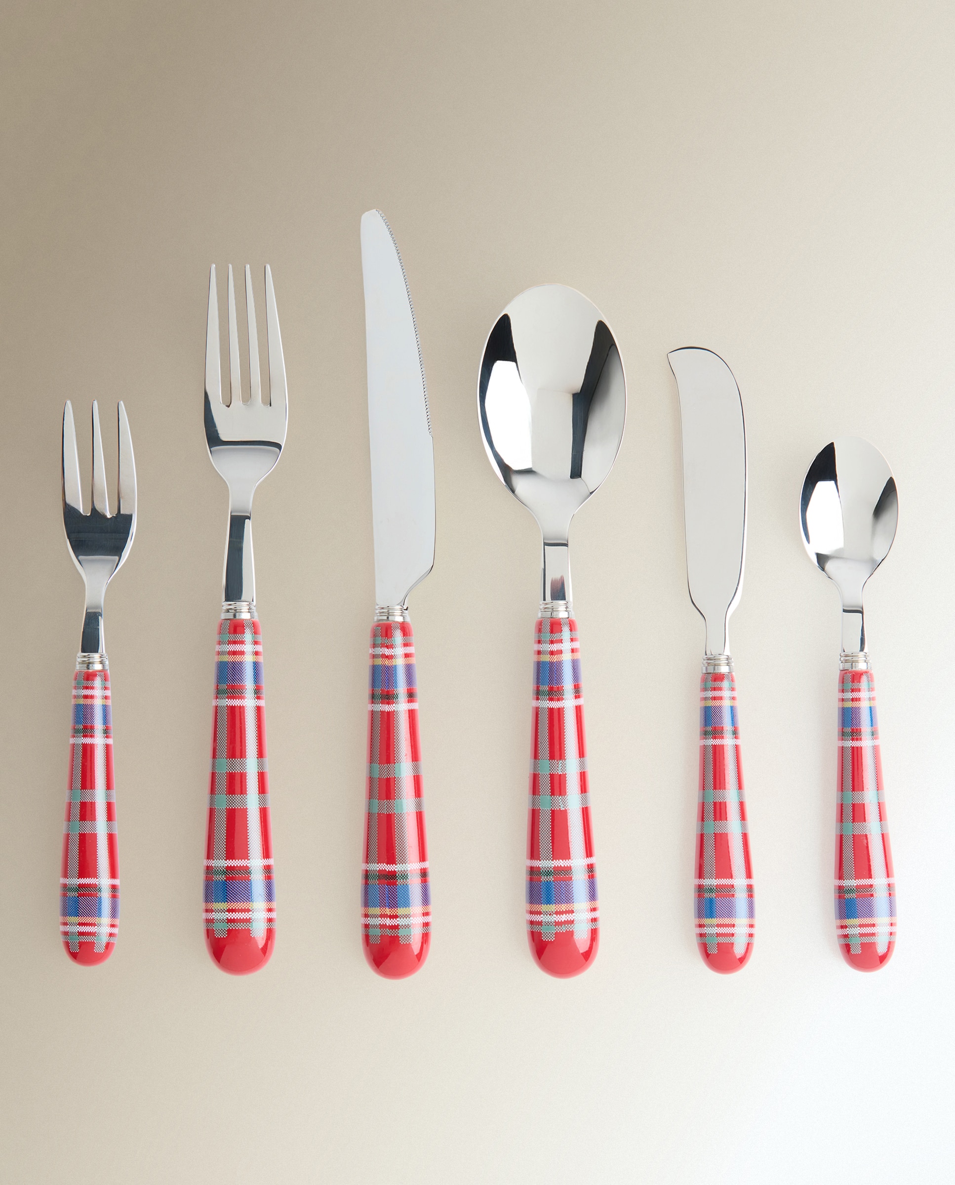 Conjunto de 4 Facas de Manteiga em Aço Inox. 18/10 e Cabo de Cerâmica Decorado Vermelho-6