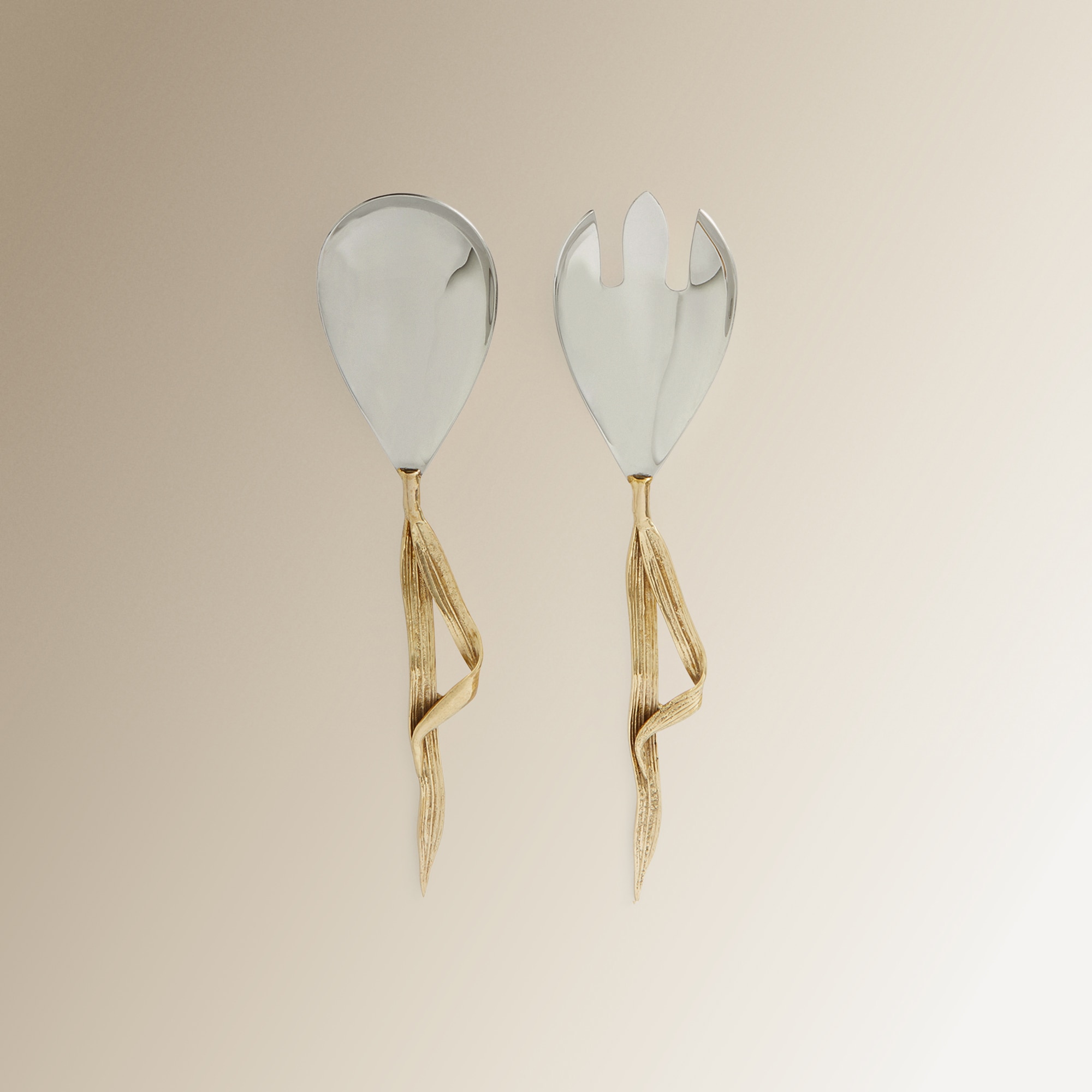 Conjunto de metal para servir salada Corn El Corte Inglés Prata-1