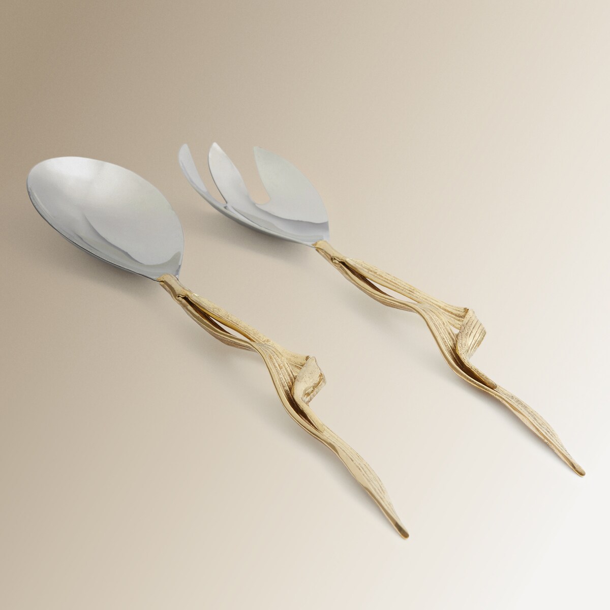 Conjunto de metal para servir salada Corn El Corte Inglés Prata-4