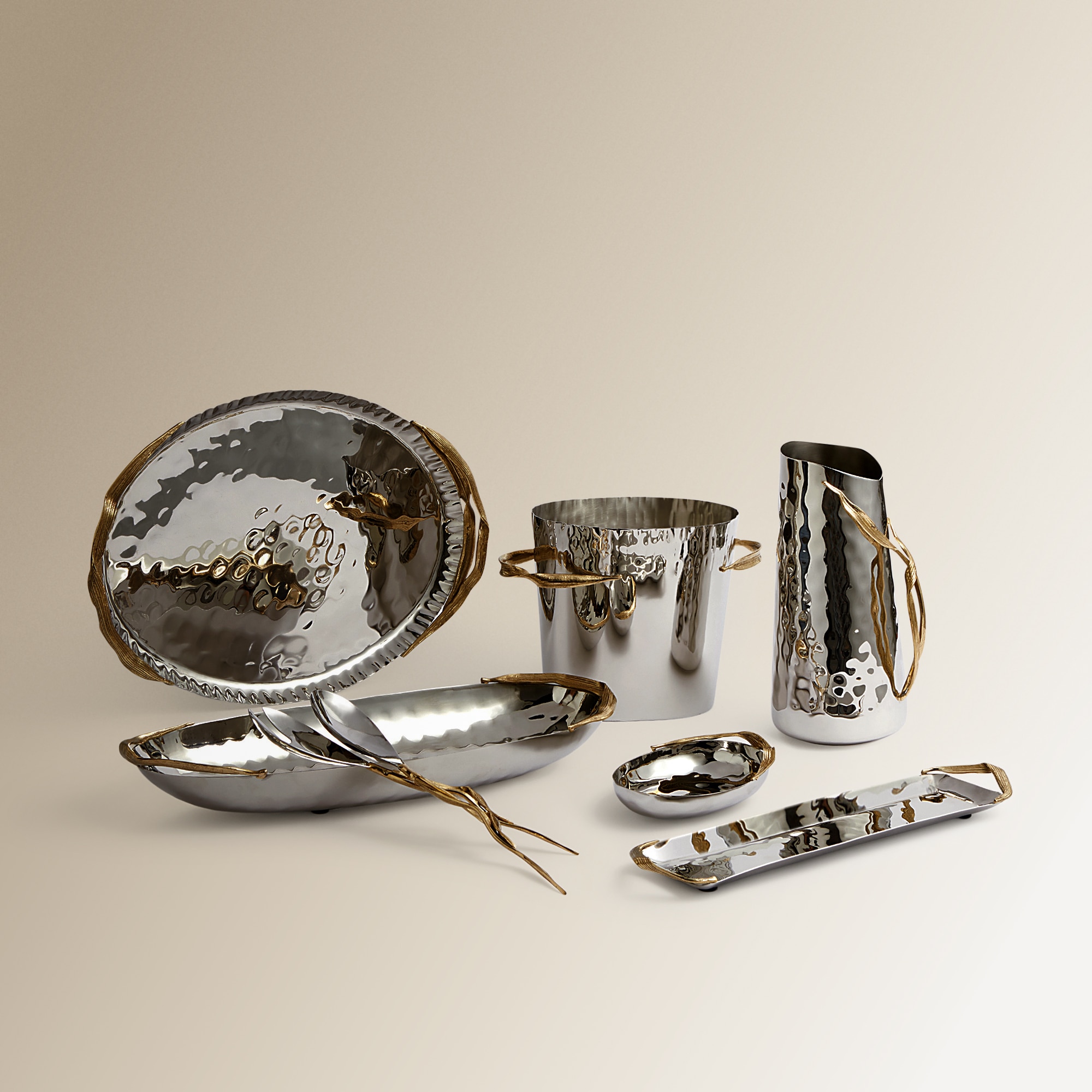 Conjunto de metal para servir salada Corn El Corte Inglés Prata-7