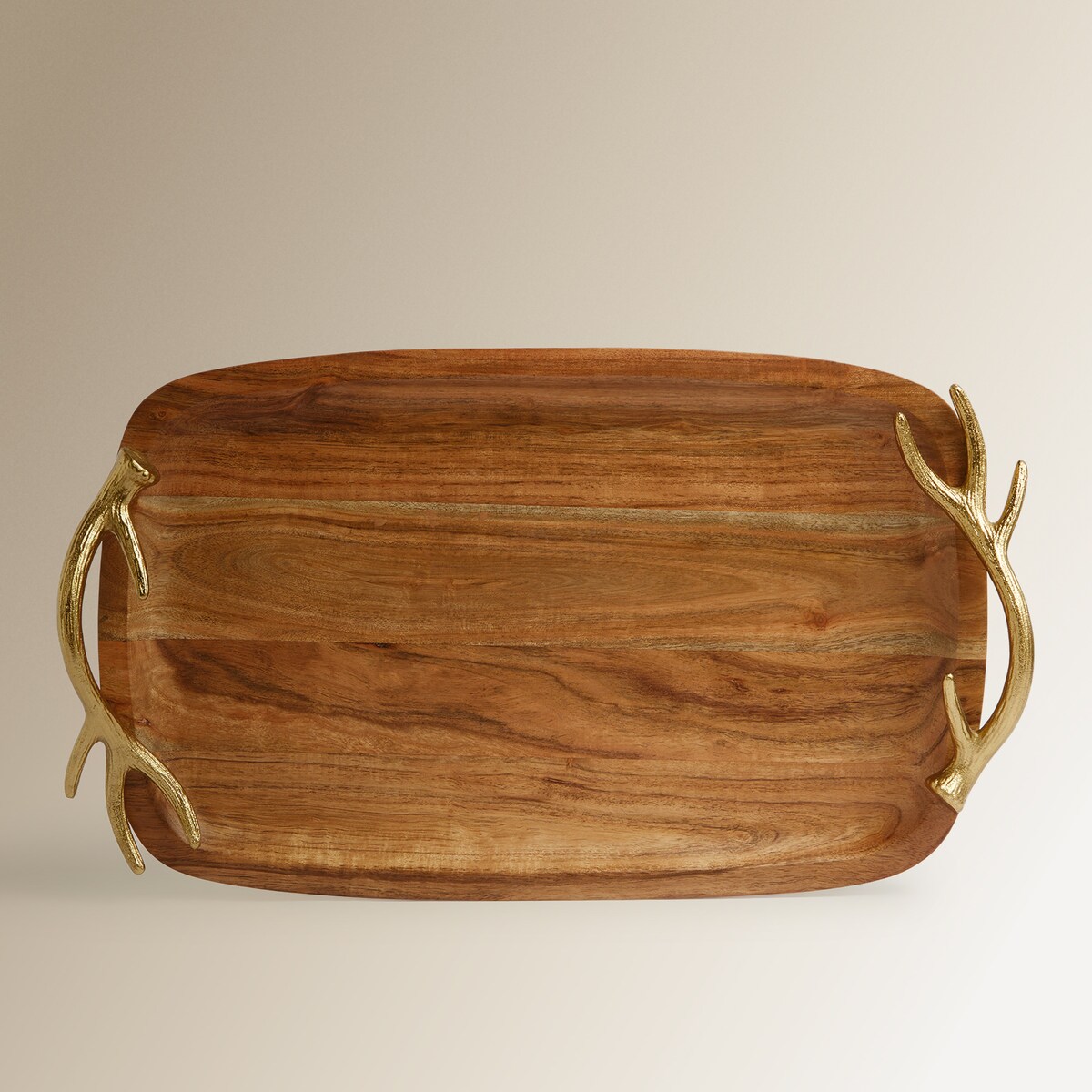 Bandeja rectangular con asas Lamira El Corte Inglés Marrón-2